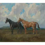 Lionel Edwards, FAZAN AND DUPLICATOR, oil on canvas