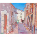 Glen Scouller, PROMENADE L'APRES-MIDI, LA GAUDE, oil on canvas