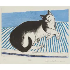TOBY by Elizabeth Blackadder, Etching and aquatint, P/P, sold Apr 2020