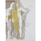 André Beaudin, NUDE WITH YELLOW, Colour lithograph, 1961, printed by Mourlot Freres atelier, and published by Editions Verve, unframed