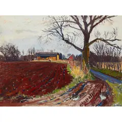 WINTER, CLEMENT'S REACH, MEOPHAM, KENT by Frederick Gore, oil on canvas, sold Apr 2020