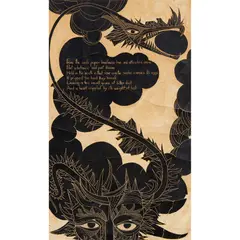 Alasdair Gray, FROM THE SOUL'S PROPER LONELINESS LOVE AND AFFECTION SEEM . . ., Mixed media on card with sgraffito