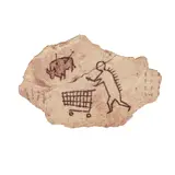PECKHAM ROCK, POSTCARD by Banksy, Off-set lithograph on shaped wood board, unframed, sold Apr 2020