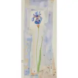 Jenny Matthews, PURPLE IRIS, 1999, watercolour and collage