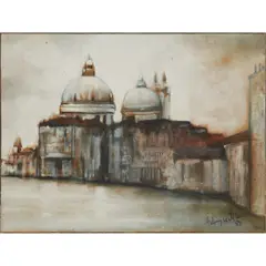 Aubrey Williams, THE CHURCH OF SANTA MARIA DELLA SALUTE, VENICE, oil on canvas