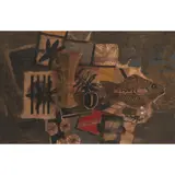 William Hunter Littlejohn, FISH AND PLUM, 1993, watercolour on handmade paper