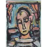 Georges Rouault, TETE DE JEUNE FILLE (FROM VERVE VOL. II MAGAZINE), 1939, Lithograph, published by Verve