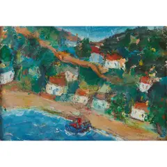 Adrian Ryan, UNTITLED (BEACH SCENE), oil on board