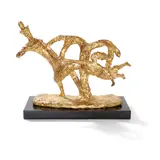Benno Schotz, ALICE AND THE RED QUEEN, 1975, bronze sculpture with gold patina