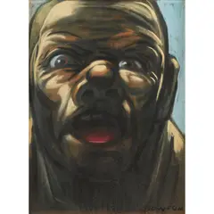 LEERING by Peter Howson, pastel, sold Apr 2020