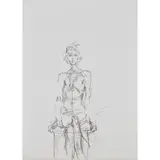 SEATED NUDE 2 by Alberto Giacometti, Lithograph, 1961, from Derrière le Miroir, No 127, dedicated to the artist, unframed, sold Apr 2020