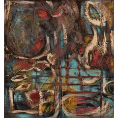 Nikos Kessanlis, ABSTRACT, oil on board