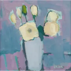 Michael Clark, WHITE ROSES, oil on canvas