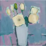 Michael Clark, WHITE ROSES, oil on canvas