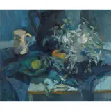 Winifred McKenzie, BLUE STILL LIFE, oil on canvas