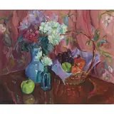 Margaret Ballantyne, STILL LIFE WITH GLASS BOTTLE, oil on canvas