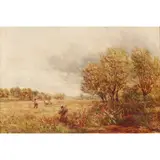 Charles Thomas Burt, WORKING THE FIELDS, oil on canvas