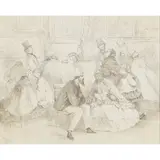Henry Towneley Green, VIEWING DAY AT THE ROYAL ACADEMY, pencil