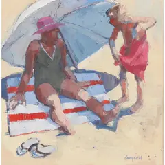 BEACHED, 2002 by Catriona Campbell, oil on board, sold Feb 2020