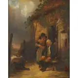William Shayer the Elder, A WEE DRAM, oil on panel