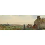 Tom Scott, A CAITHNESS CROFT, watercolour