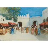 Hans Jacob Hansen, MARKETPLACE, watercolour