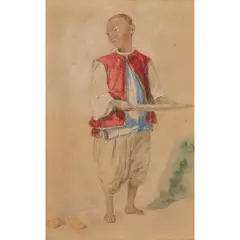 William Allan, A NUBIAN BOY, mixed media