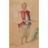 William Allan, A NUBIAN BOY, mixed media