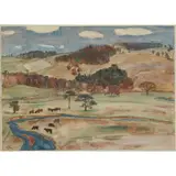 William George Gillies, LANDSCAPE WITH CATTLE GRAZING