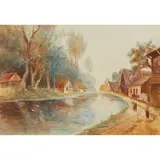 John Quinton Pringle, RIVER LANDSCAPE, Watercolour