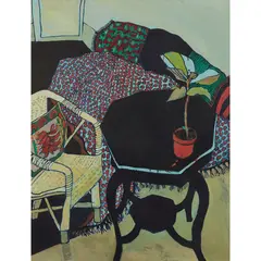 Christine McArthur, THE WICKER CHAIR, oil on canvas