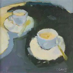 Michael Clark, COFFEE CUPS, oil on canvas