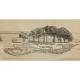 James Cowie, BOMB CRATER NEAR HOSPITALFIELD, C.1941, Pencil on paper
