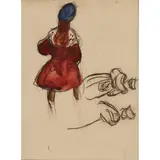 Gaston Prunier, JEUNES FILLES C.1910, charcoal and pastel