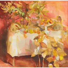 Hazel Nagl, AUTUMN STILL LIFE, mixed media