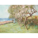 Alexander William Wellwood Rattray, CHERRY BLOSSOM ON THE COAST, oil on board