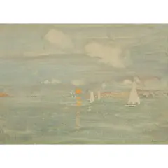 James Kay, SUNSET ON THE CLYDE, gouache