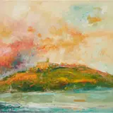A Tuscan Hill Town at Sunset by John Bellany, oil on canvas, sold Jan 2020