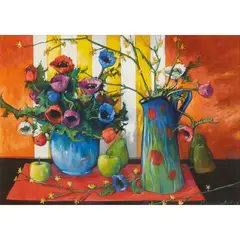 Mary Gallagher, Peonies, Tulips and Apples, pastel
