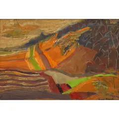 David M. Martin, Hillside, Beyond Cupar, oil on board