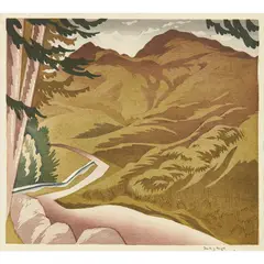 Ian Cheyne, Mountain Burn, Colour woodcut