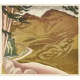 Ian Cheyne, Mountain Burn, Colour woodcut