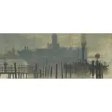 James McNaught, Arrival Venice, Mist, watercolour and gouache