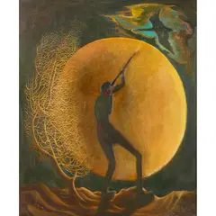 Twilight Hunter by John Byrne, oil on board, sold Jan 2020