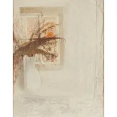 Sylvia Wishart, EVENING WINDOW WITH BRACKEN, oil on board