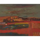 David M. Martin, Red Landscape, Perthshire, oil on canvas