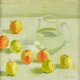 John Cunningham, Still-Life with Glass Jug and Apples