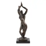 Benno Schotz, THE LOVERS, DANCING, bronze sculpture on dark wood plinth