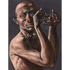 Frank McFadden, Gesture (Face and Hands), charcoal and pastel