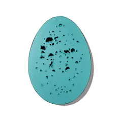 Gavin Turk, Holy Egg (Blue), 2015, Acrylic on canvas, oval